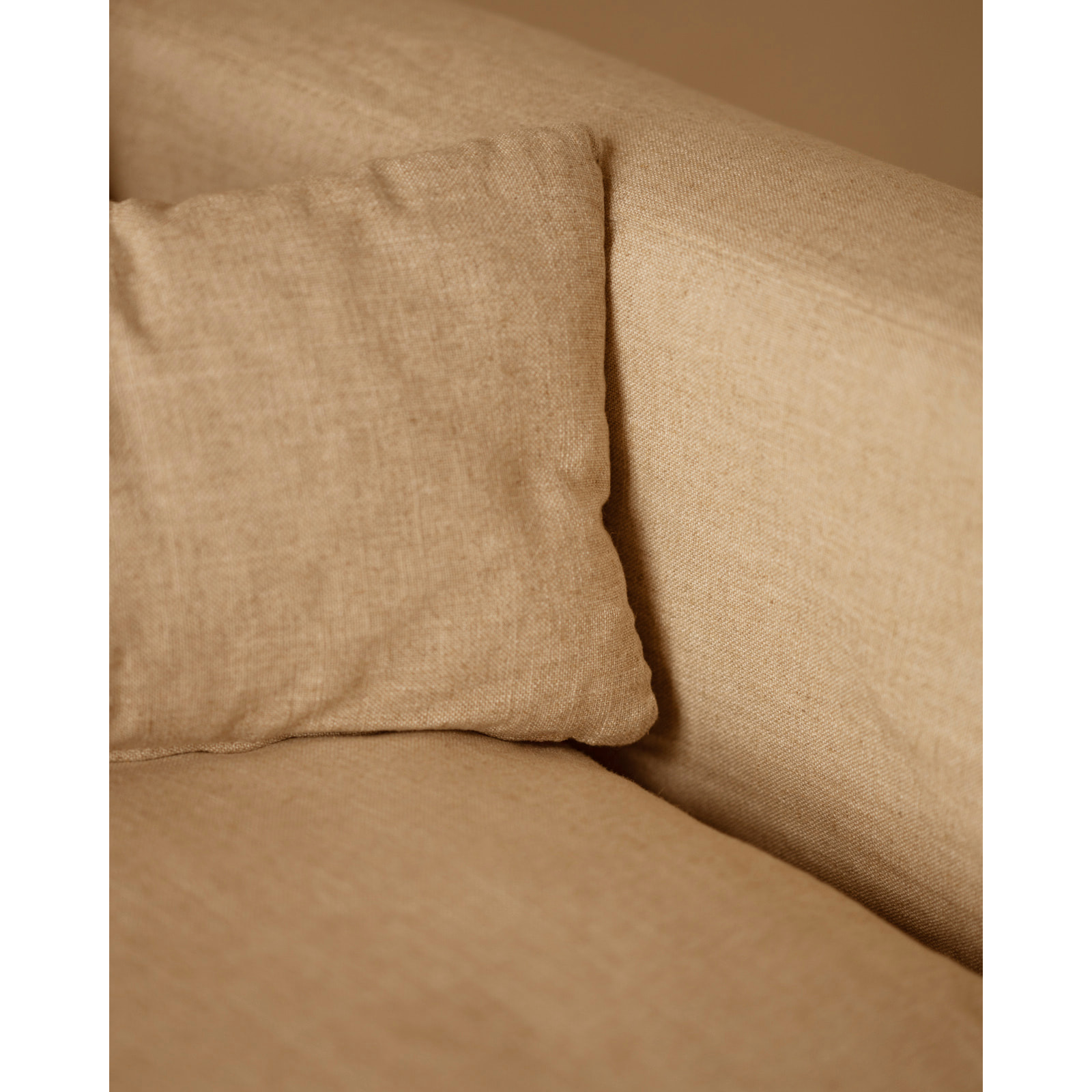 Módulo de algodón y lino con reposabrazos derecho desenfundable tono beige de 97x96cm Alto: 99 Largo: 97 Ancho: 96