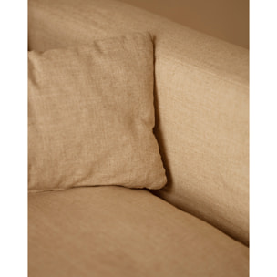 Módulo de algodón y lino con reposabrazos derecho desenfundable tono beige de 97x96cm Alto: 99 Largo: 97 Ancho: 96