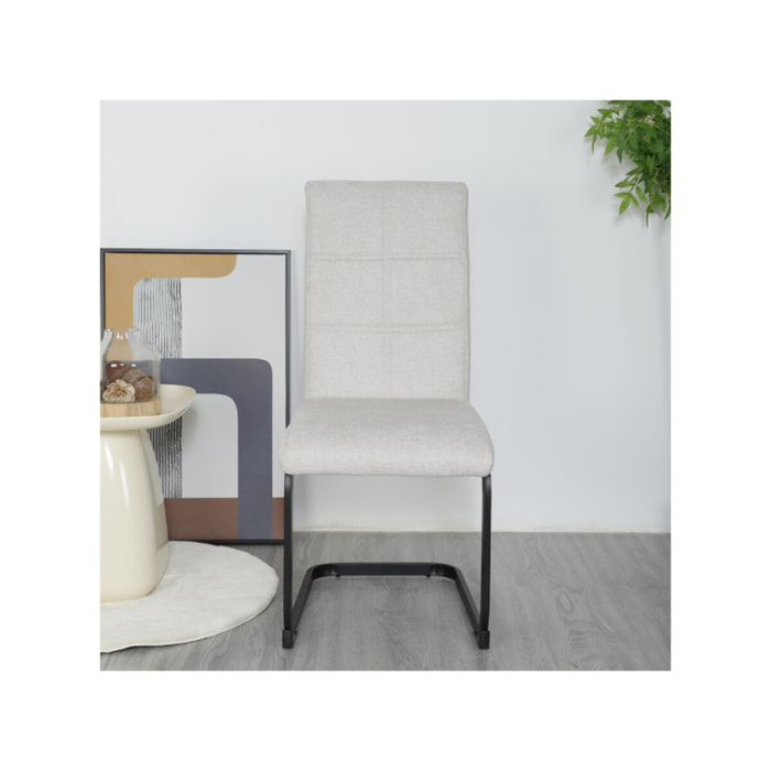 Chaise en tissu avec pied luge en métal - FABIO