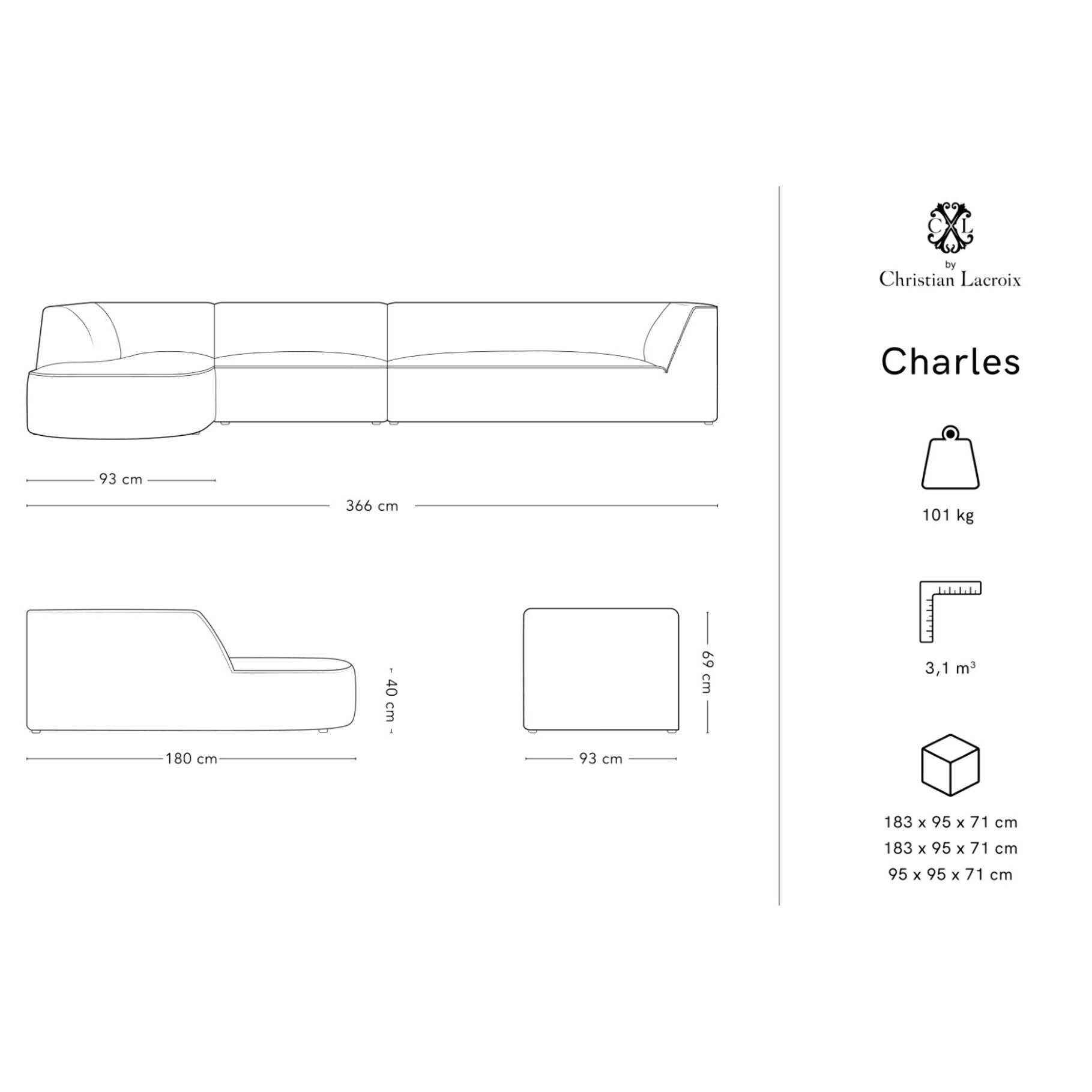 Canapé d'angle gauche "Charles" 5 places en velours motif de jardin bleu clair,beige