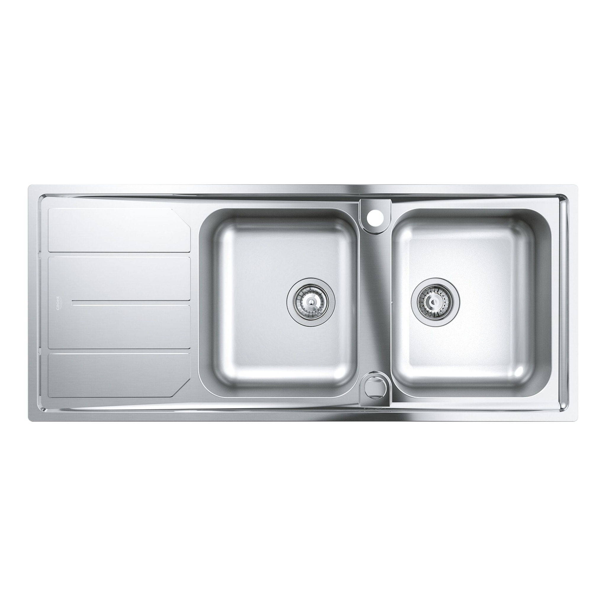 K500 Evier à encastrer 2 bacs en acier inoxydable 116cm x 50cm