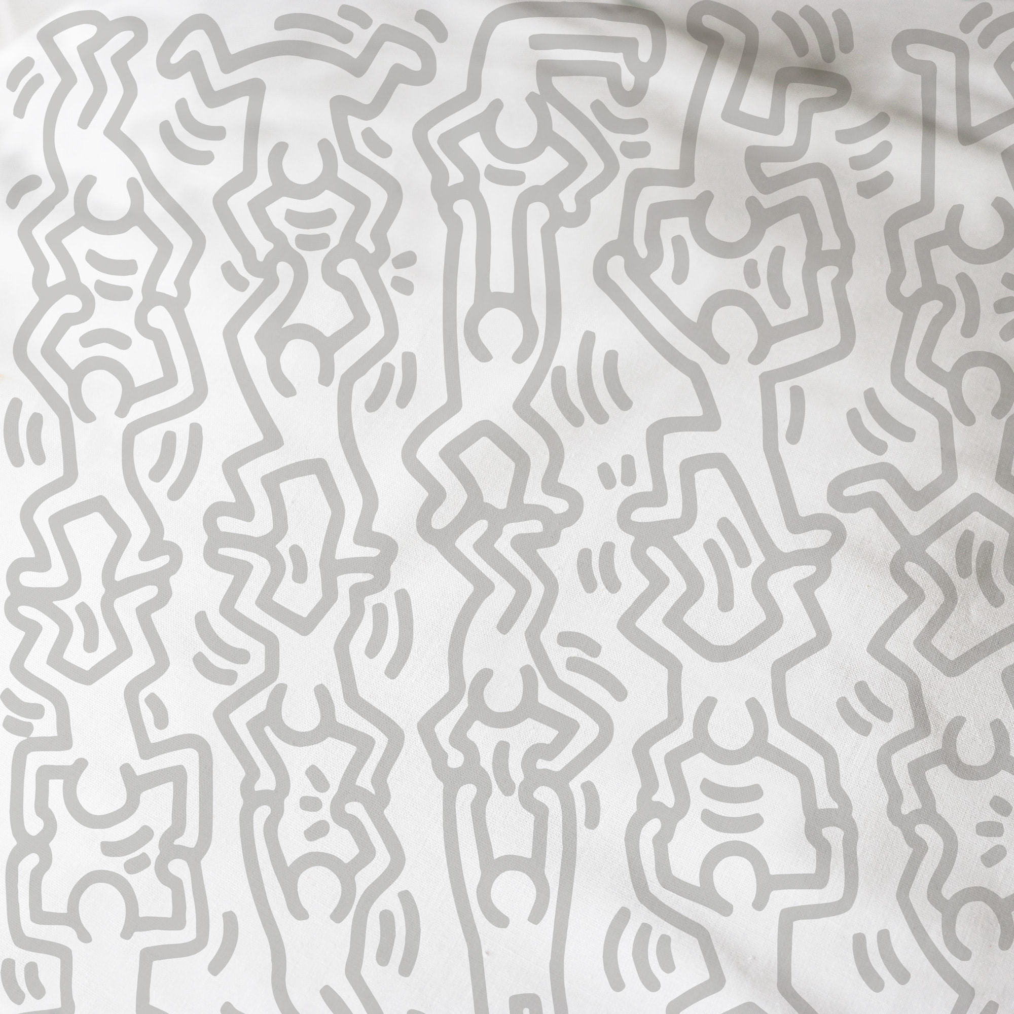 Parure de lit imprimée 100% coton, KEITH HARING RED LOVE