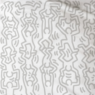 Parure de lit imprimée 100% coton, KEITH HARING RED LOVE