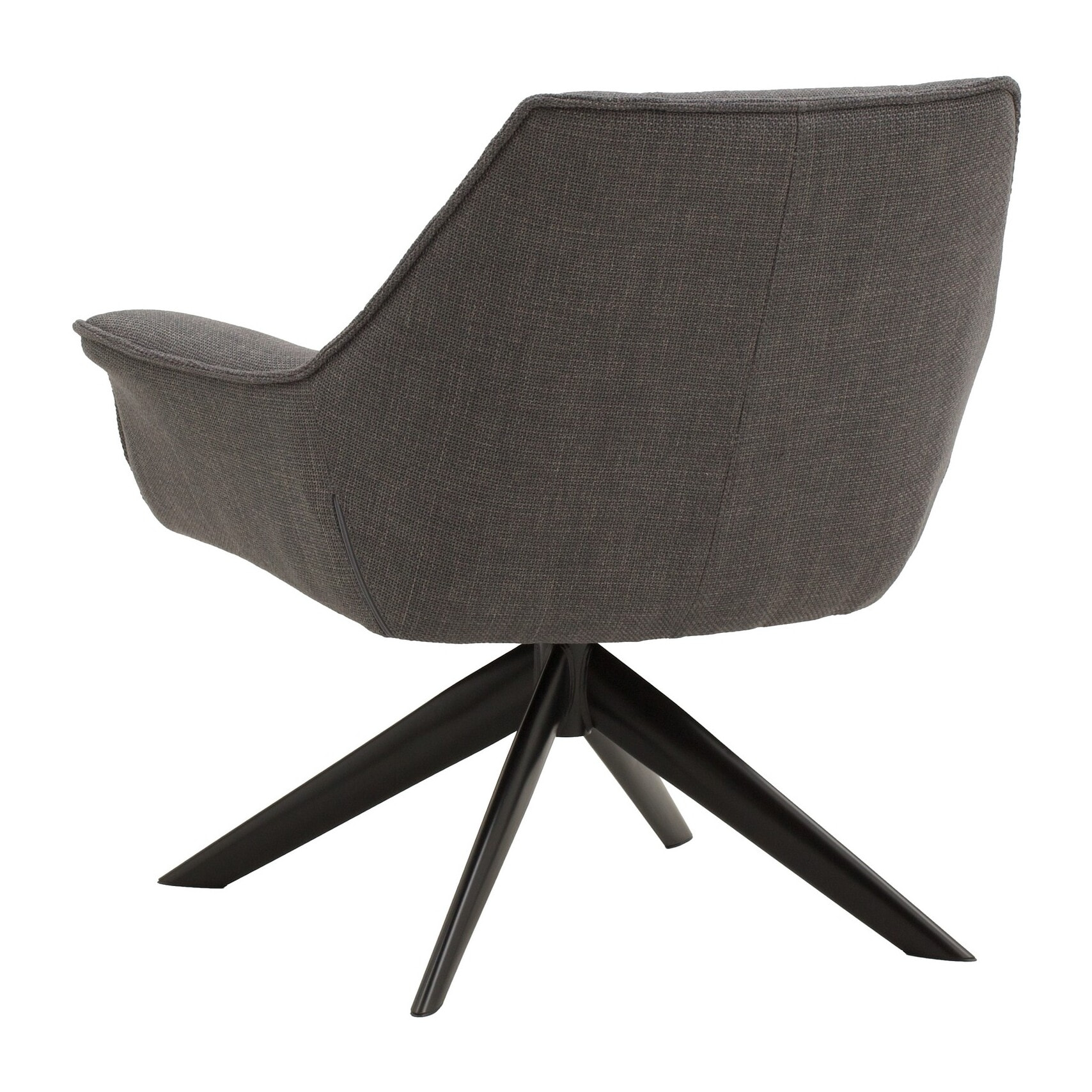 Poltrona girevole SEAPORT in tessuto grigio e gambe in metallo nero