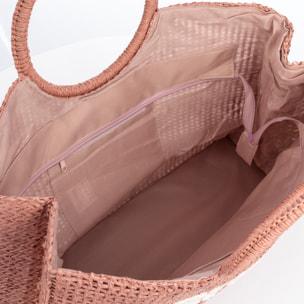 Bérgamo Bolso de mano Mujer. Fabricado en paja trenzada diseño "Summer".