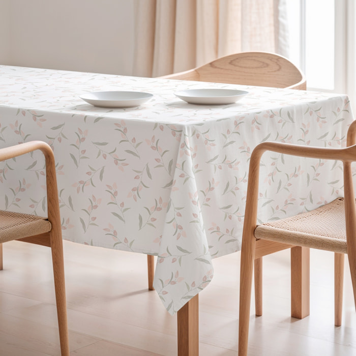 Nappe imprimée anti-tâches DUNA ROSE