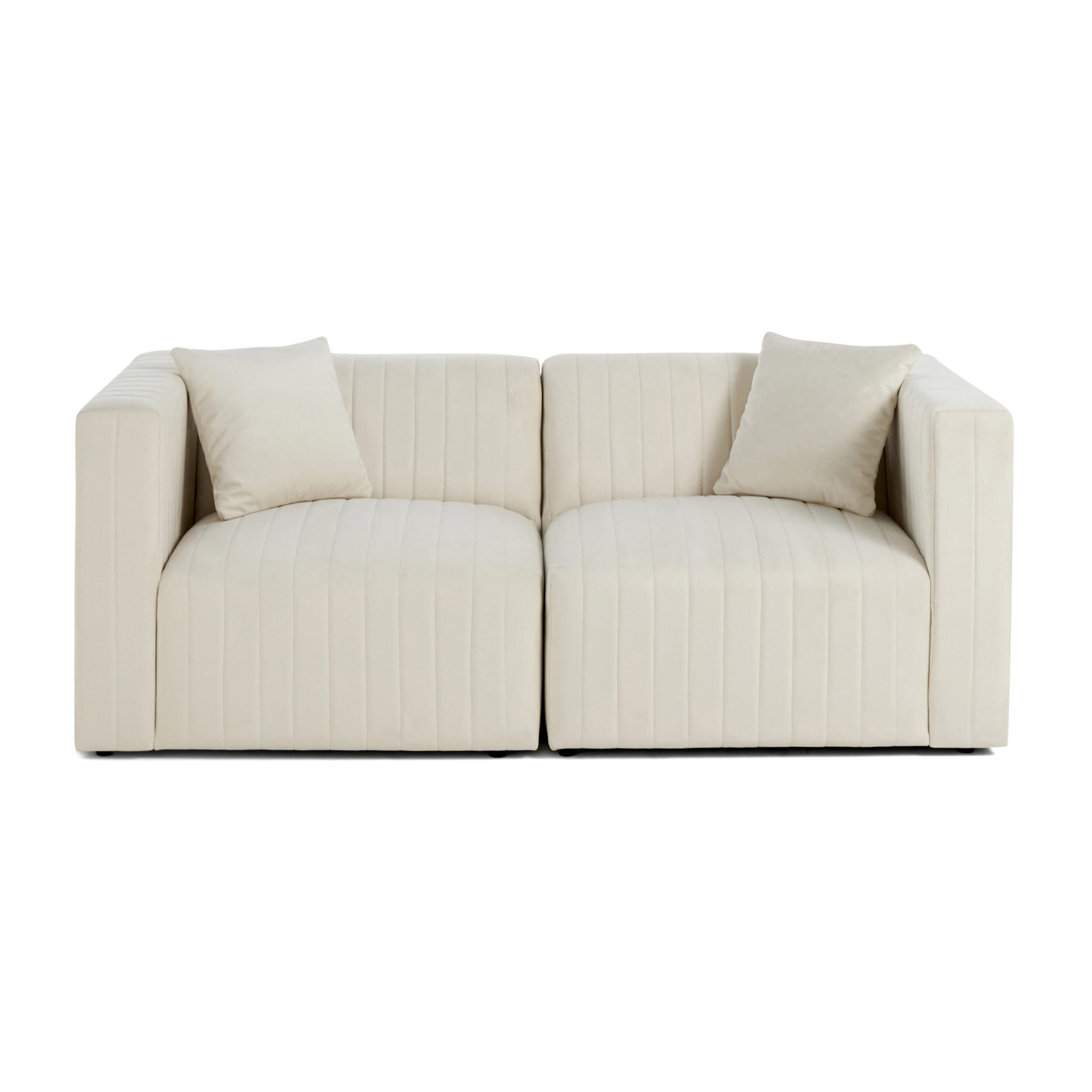 Nova - canapé modulable 2 places - en velours - Beige