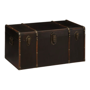 Set de 3 malles british flower noir L61/71/81cm