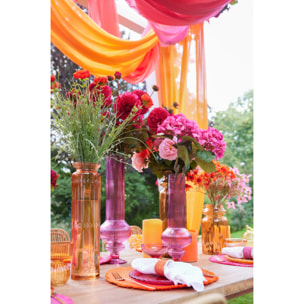 J-Line Vase Ada Cotelé - verre - fuchsia - large
