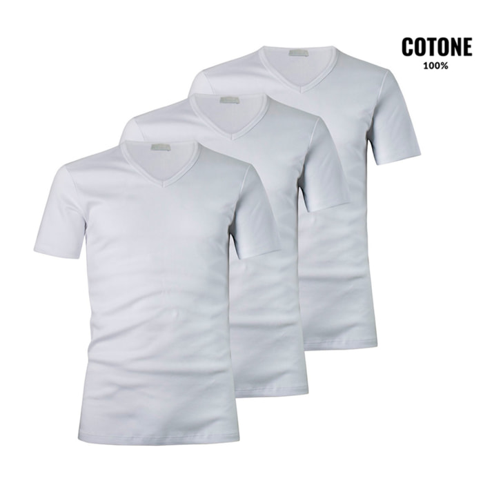 3 T-shirt da Uomo 100% Cotone LIABEL Art. 4428/t53 Scollo V