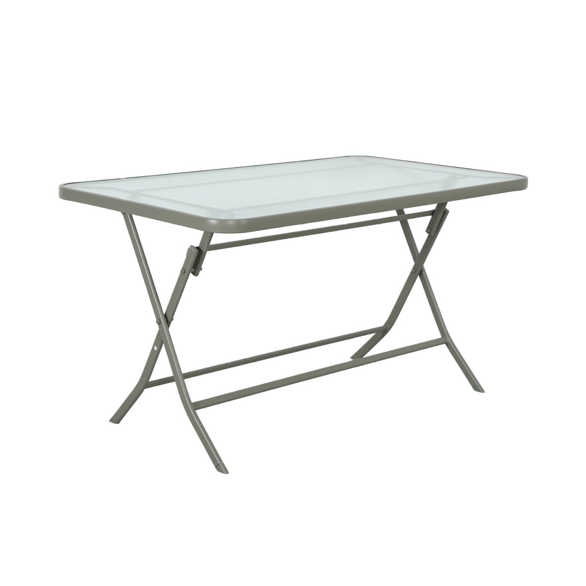 Table de jardin pliante acier + 4 assises ANCONA