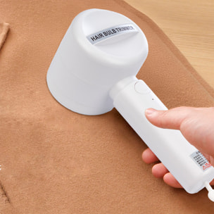 Rimuovi pelucchi per la casa con batteria incorporata. Luce indicativa e cintura di sicurezza.