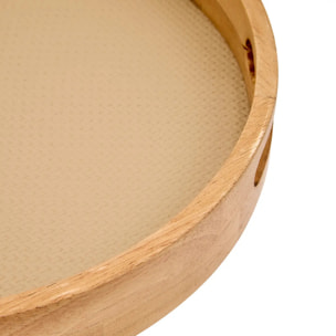 PLATEAU ROND PU BONIE TAUPE X2