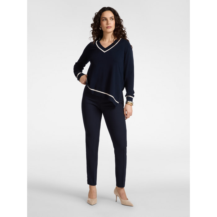 Elena Mirò - Pantaloni in cady - Blu