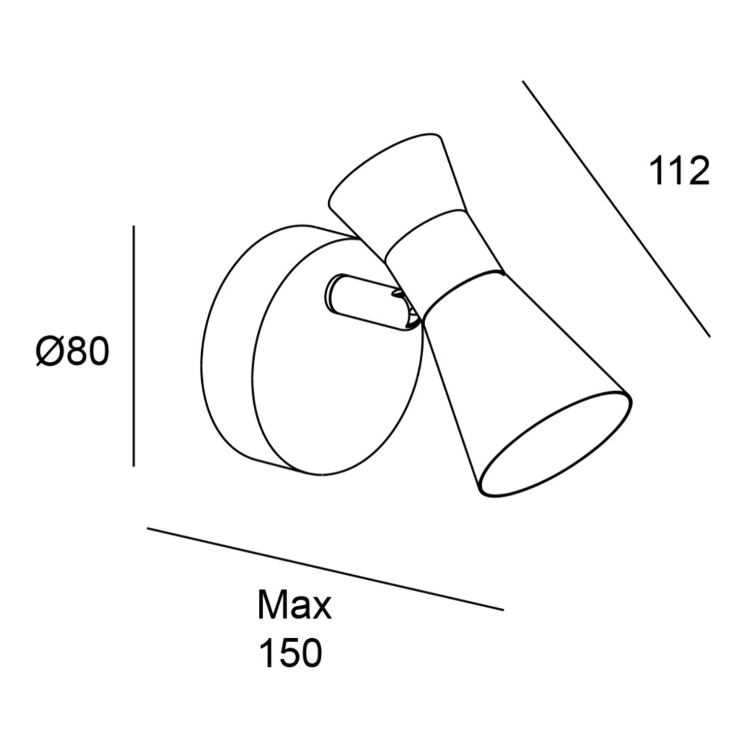 Forlight Eufo lampara aplique negro con acabado oro para bombilla GU10