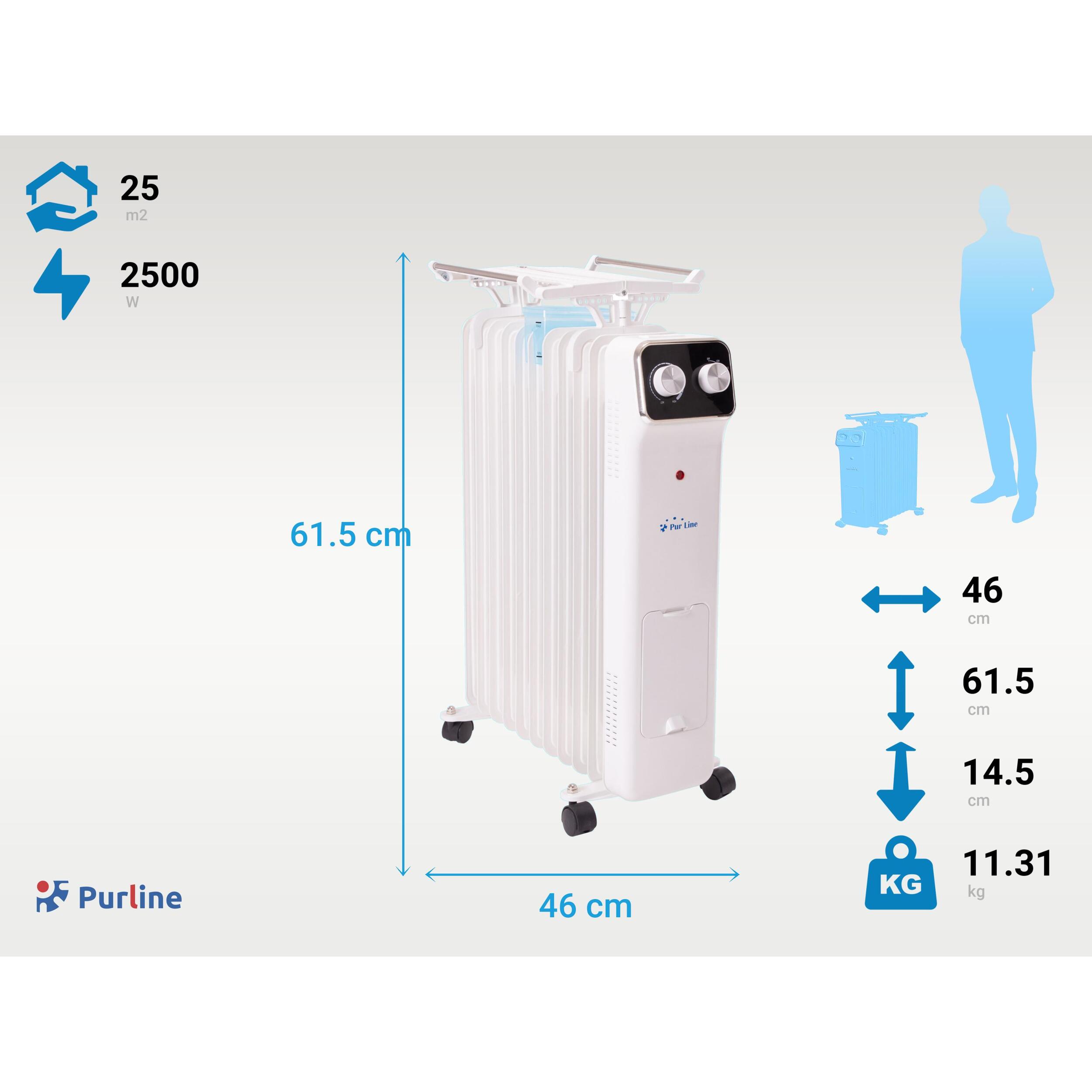 Radiateur d'huile blanc avec réservoir d'humidification 2500   W