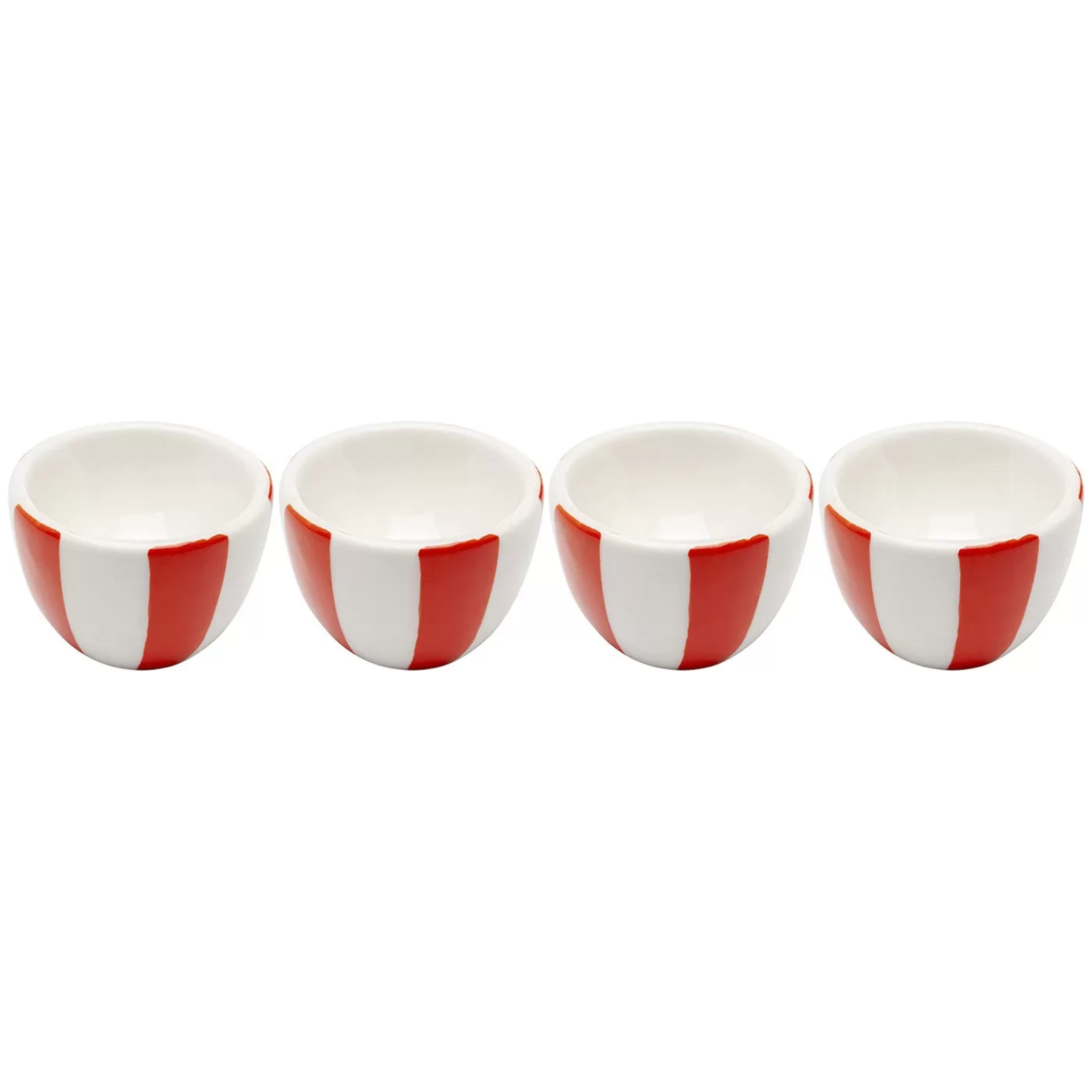 Coquetiers Cocina rouges et blancs set de 4 Kare Design