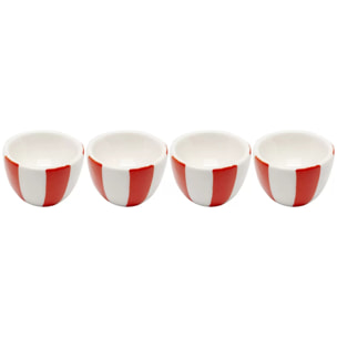 Coquetiers Cocina rouges et blancs set de 4 Kare Design