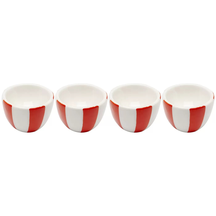 Coquetiers Cocina rouges et blancs set de 4 Kare Design