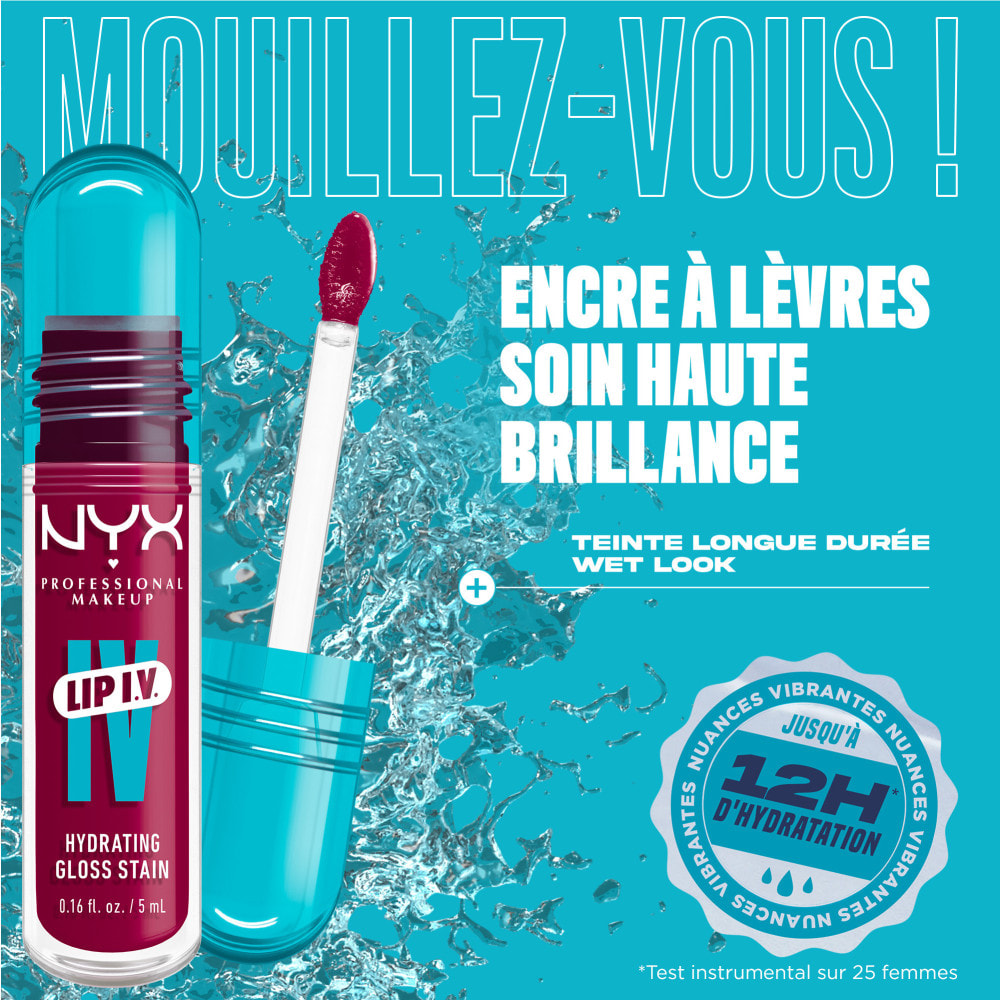 NYX Professional Makeup, Lip IV, Gloss, jusqu'à 12h d'hydratation, hautement pigmenté, fini brillant, Magenta Mist