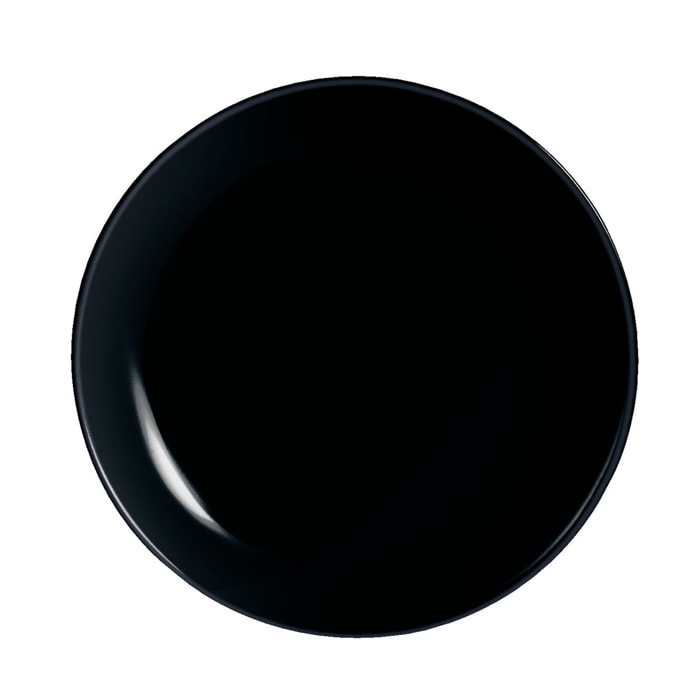 6 platos de postre negros 19 cm Diwali - Luminarc