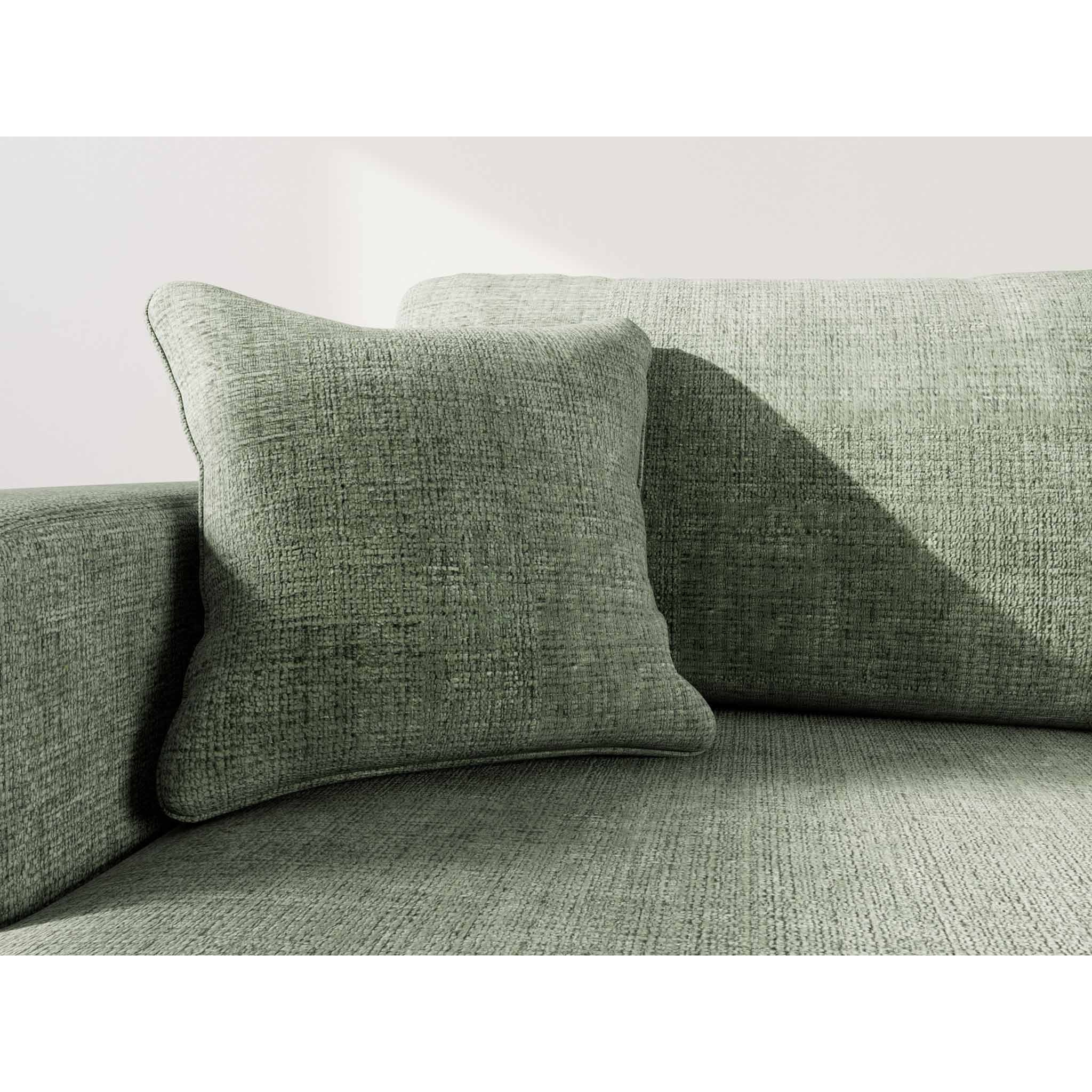 Miro - Canapé d'angle gauche 4 places convertible avec coffre en velours texturé - Vert sauge