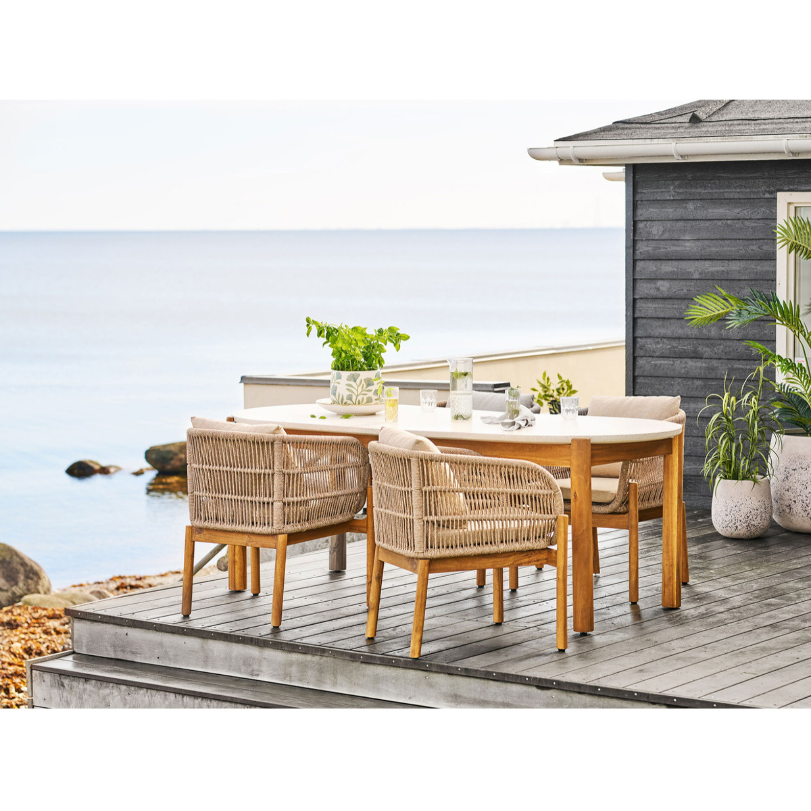 Pianta artificiale Grass Plant in PE verde — H 89 cm con vaso