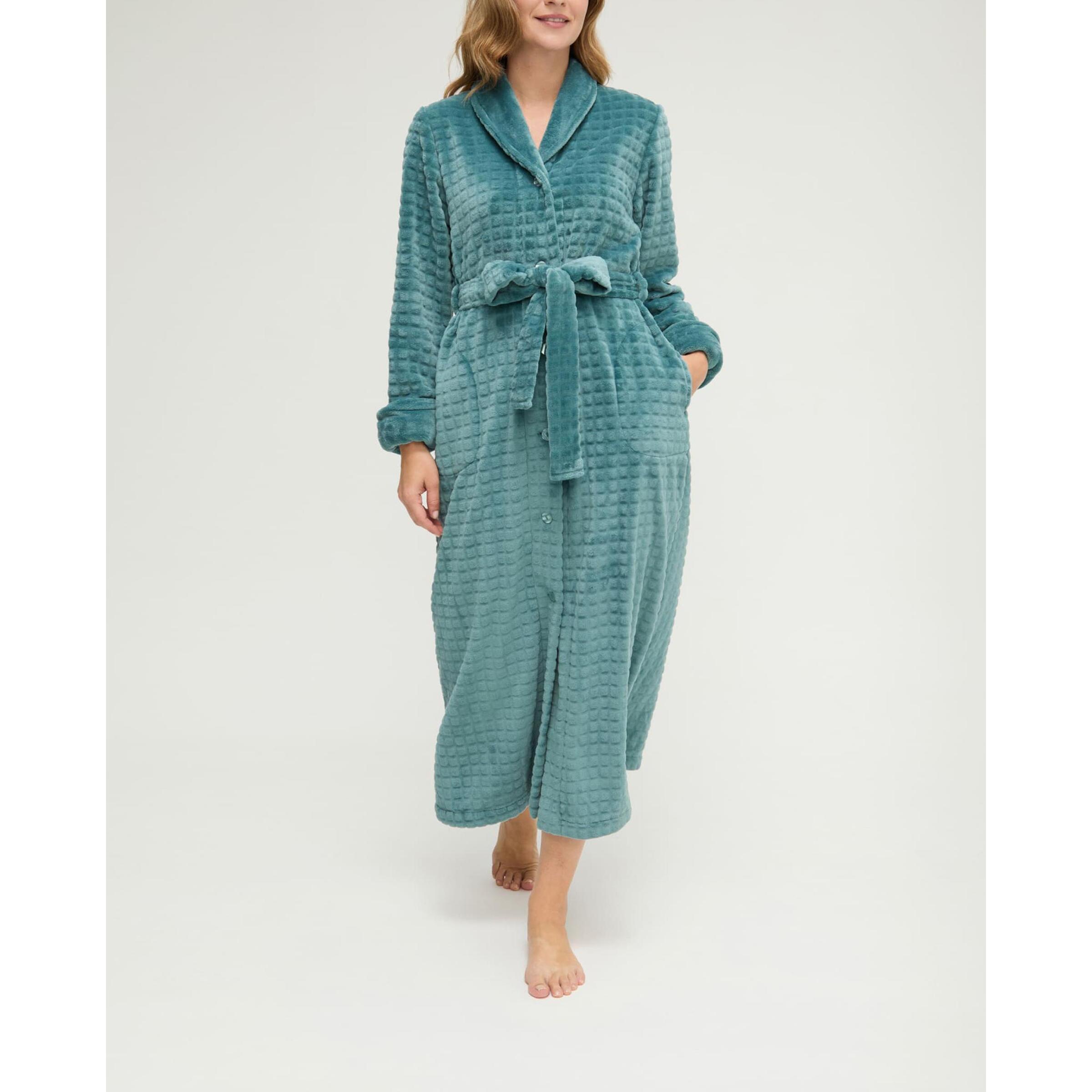 Bata mujer larga jacquard con cinturon