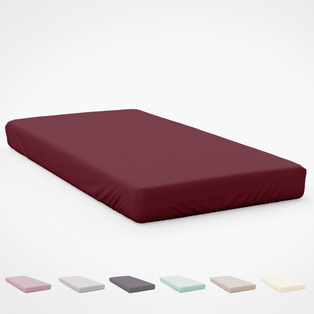 Icehome - Sábana Bajera Lisa - 100% Microfibra - Burdeos 42