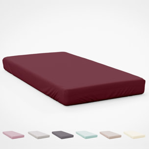 Icehome - Sábana Bajera Lisa - 100% Microfibra - Burdeos 42
