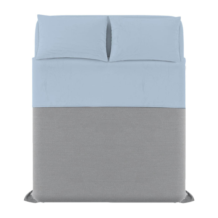 COMPLETO LETTO MAX COLOR MADE IN ITALY COTONE- AZZURRO MATRIMONIALE