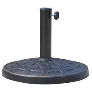 Pied de parasol résine 12 kg - pour mât de Ø 38/48 mm - Ø 44 x 34H cm - bronze