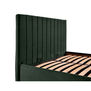 Klimt - lit coffre - 160x200 - en velours - sommier inclus - Vert