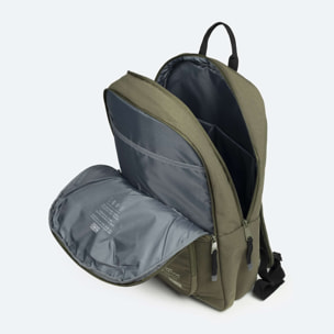 Mochila Doble Compartimento Sostenible Kaki TECA RECYCLED. DOUBLE