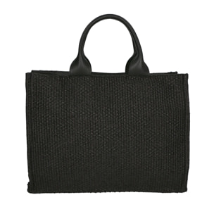 Borsa a mano da donna - Modello False - Misto pelle e tessuto - 31.0 x 41.5 x 15.5 cm