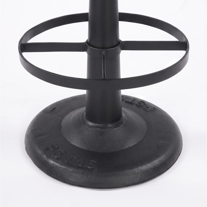 Tabouret pour îlot central 65 cm en cuir de buffle marron foncé - Lucien