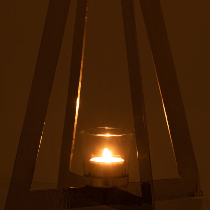 J-Line photophore Arbre - acier inoxydable/verre - argent - large