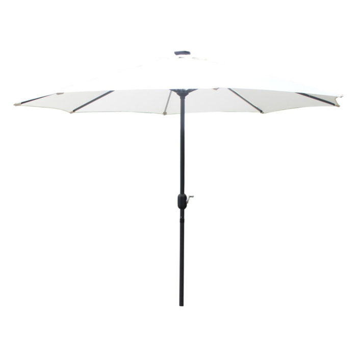 Parasol droit rond led Ø 3 m écru ITALORA