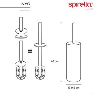 Brosse Wc avec support Inox NYO Gris poli Spirella