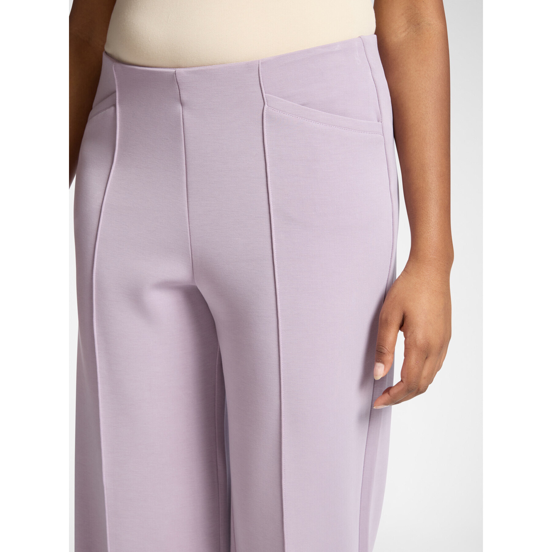 Elena Mirò - Pantalones palazzo en scuba - Violeta
