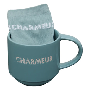Coffret mug 38cl + chaussettes Champion vert