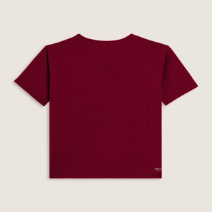 T-shirt cropped con maniche ampie e stampa Mood Up