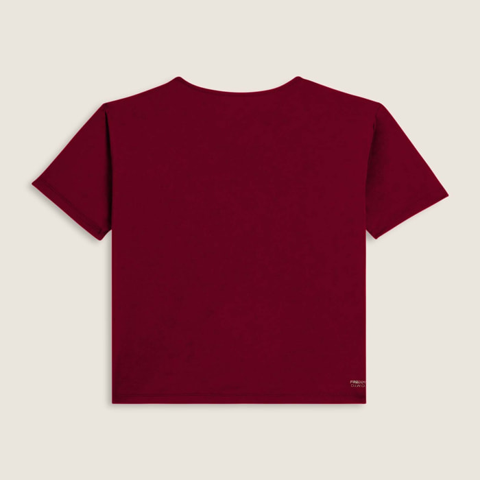 T-shirt cropped con maniche ampie e stampa Mood Up