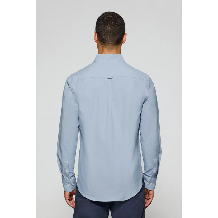 Camisa oxford azul cielo con logo bordado Rigby Go
