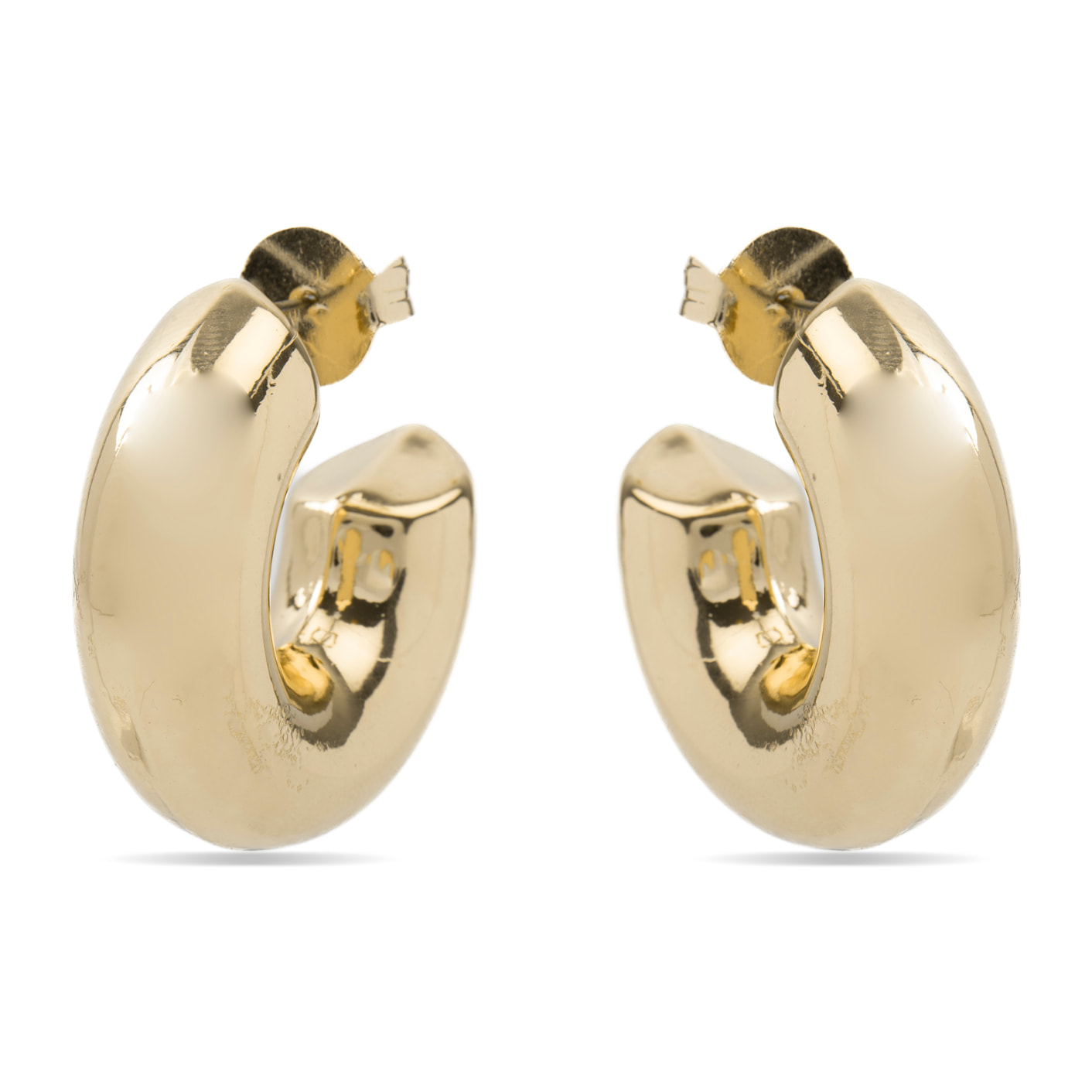 Pendientes de 30mm de diámetro acabado oro 18K