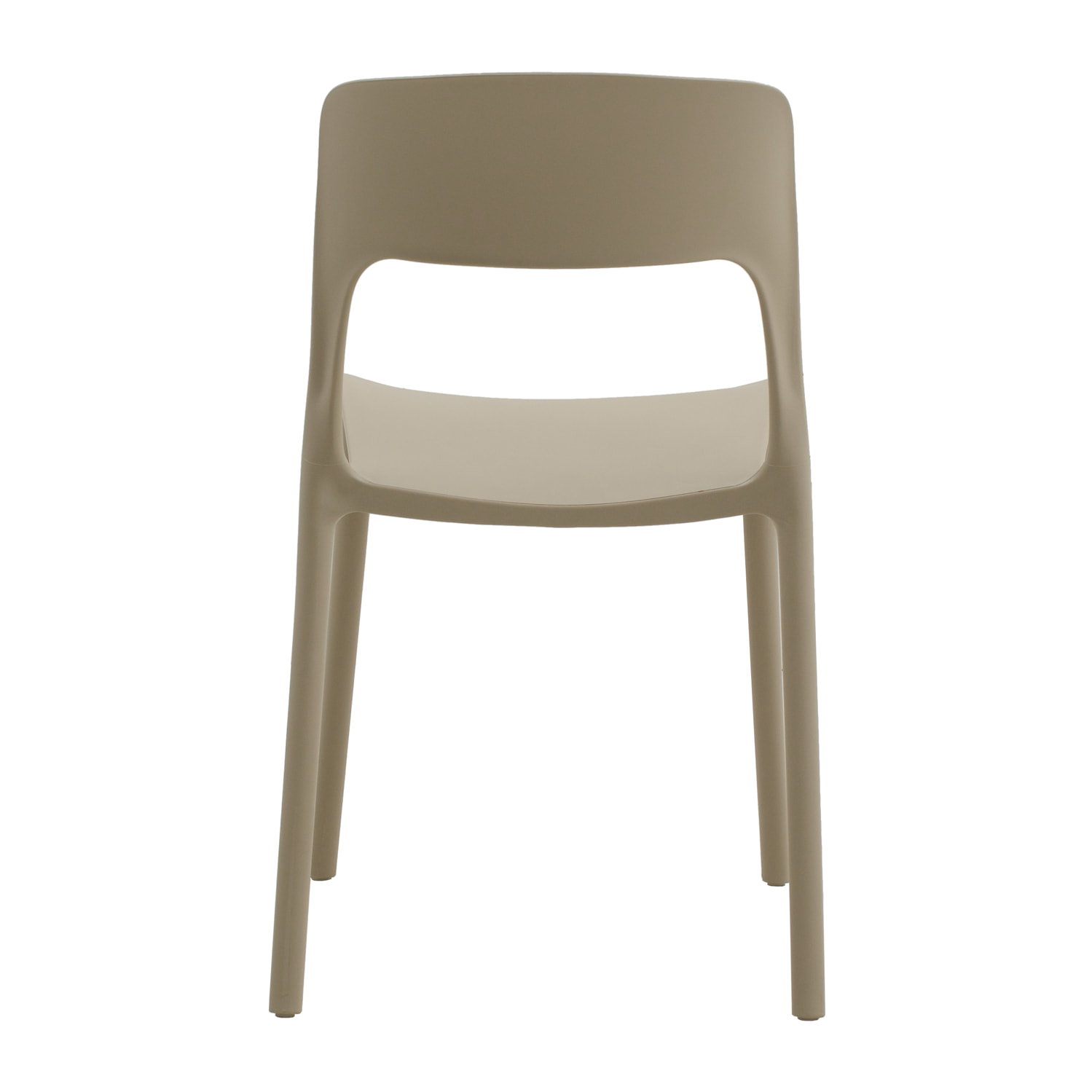 set 2 sedie impilabili in polipropilene beige