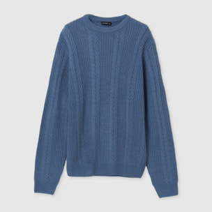 Maglia girocollo con trecce