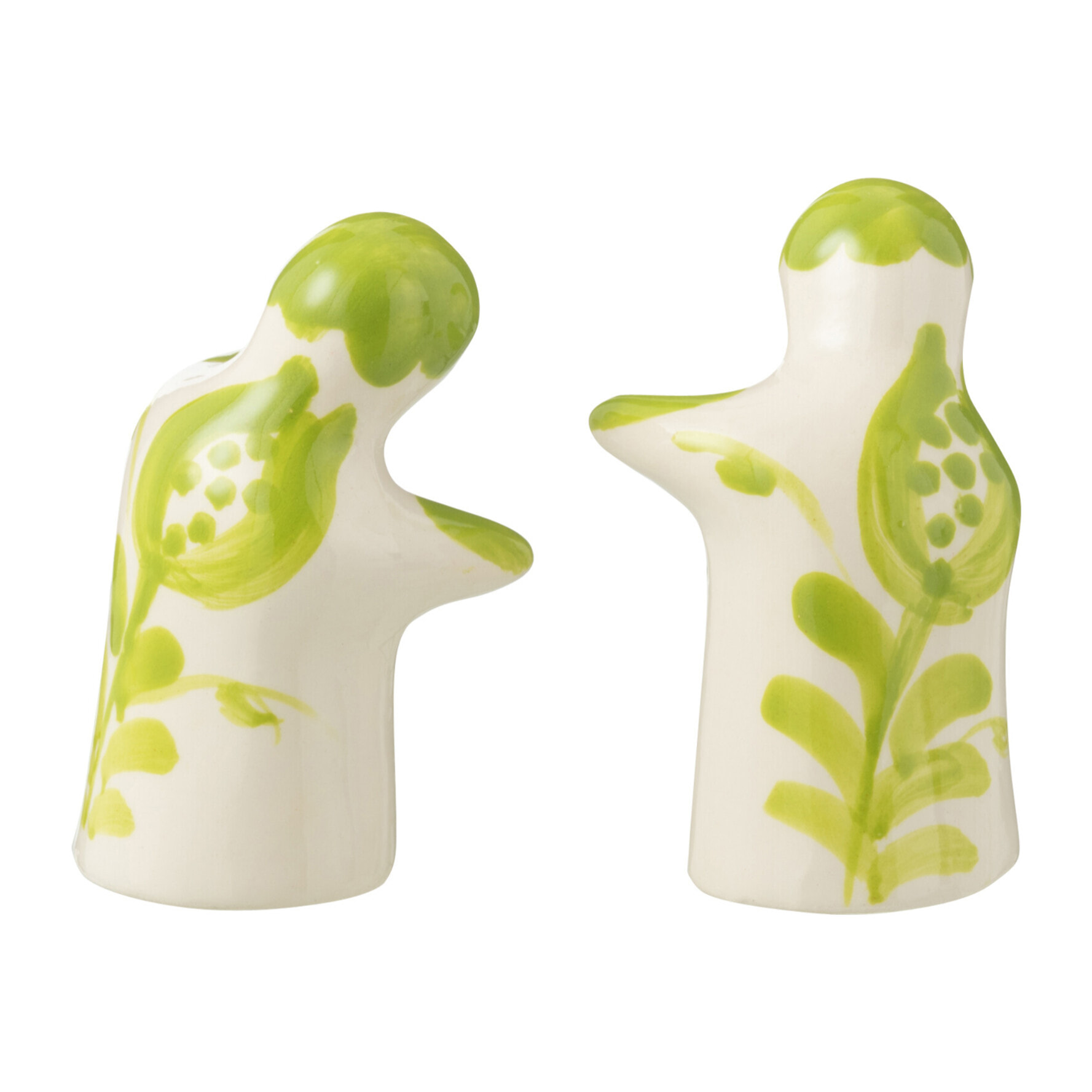 J-Line salière + poivrière Granada - céramique - blanc/vert