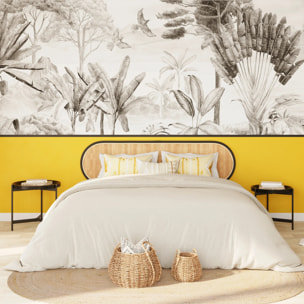 Tête de lit en rotin naturel et noir 160 cm - Navahino