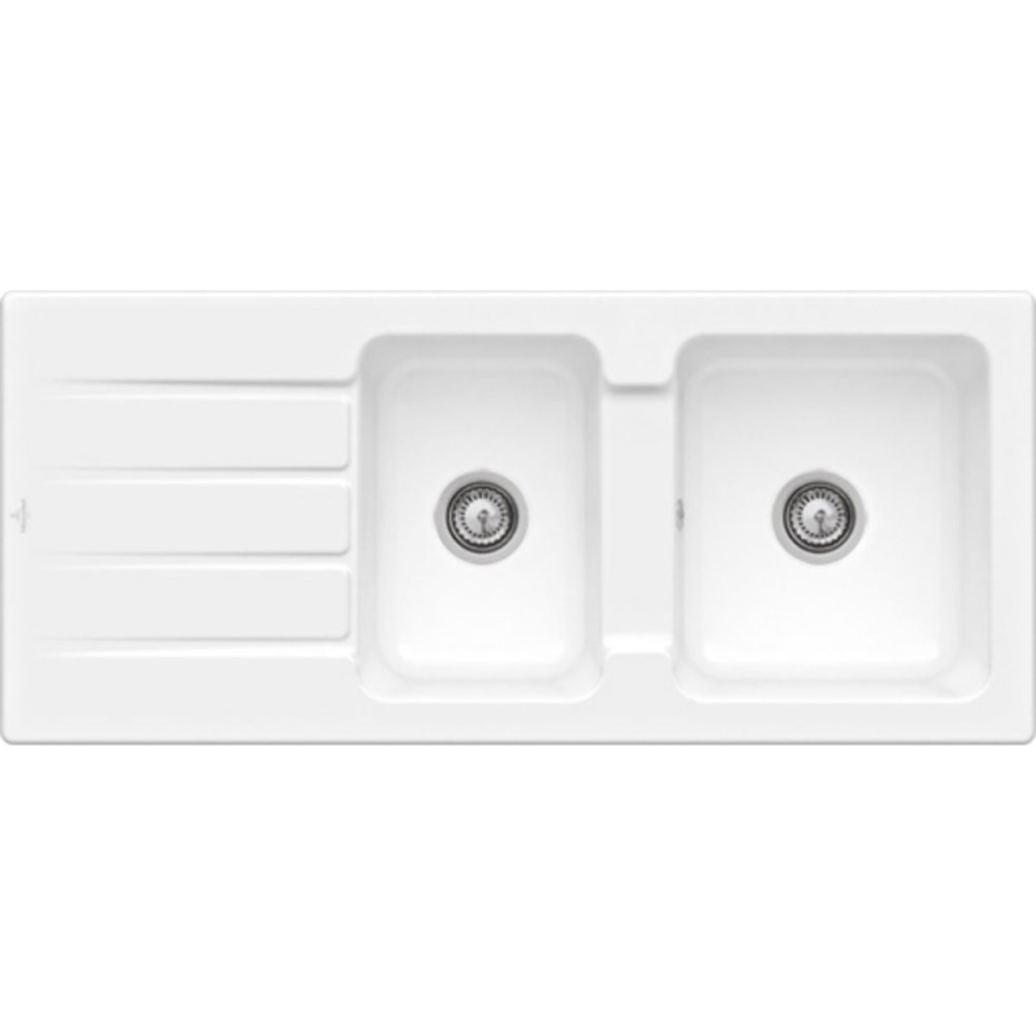 Evier 1 bac et demi Architectura  80 116 x 51 cm Blanc sans vidage